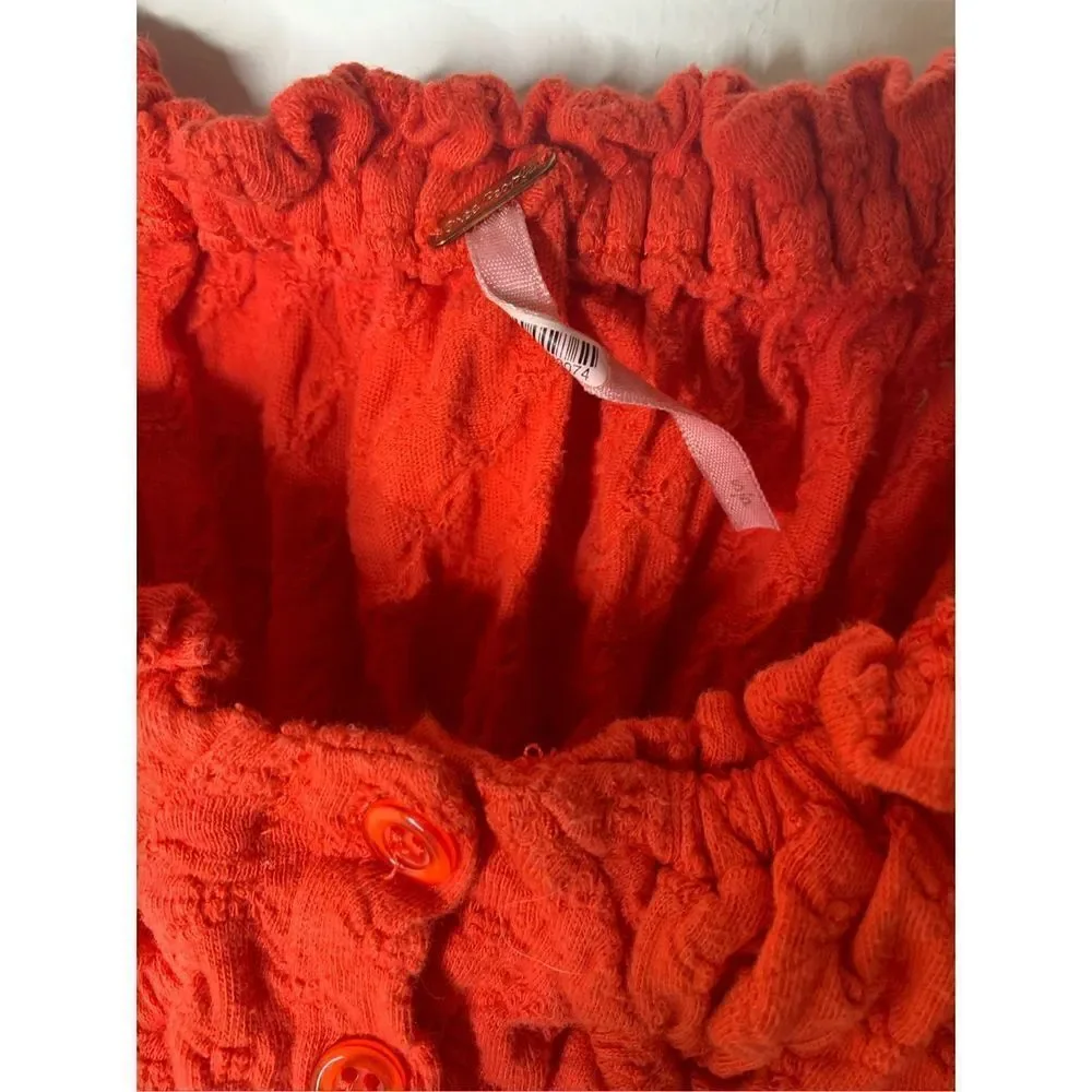 Free People Red Bustier Top boho orange size small